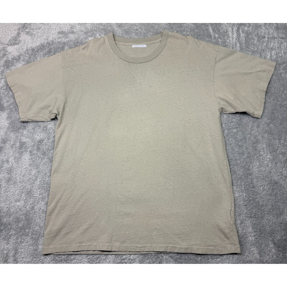 John Elliott University Tee Size 4 XL Moon Grey Beige Single Stitch Short Sleeve